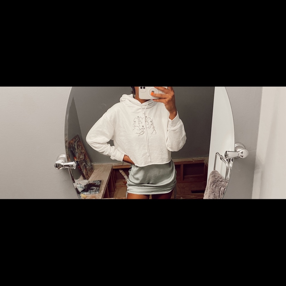Brandy Melville skeleton cropped hoodie